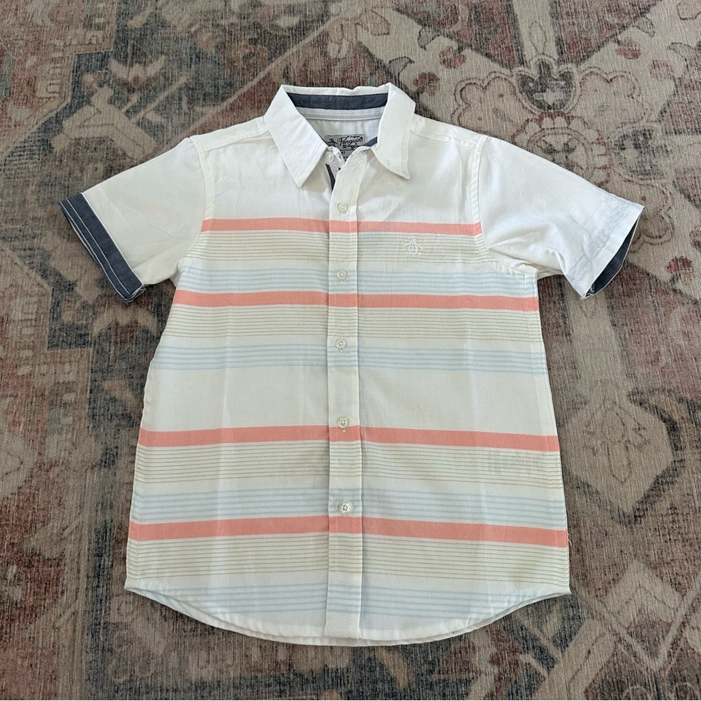 Boy’s Penguin Short Sleeve Button Down Size 4T